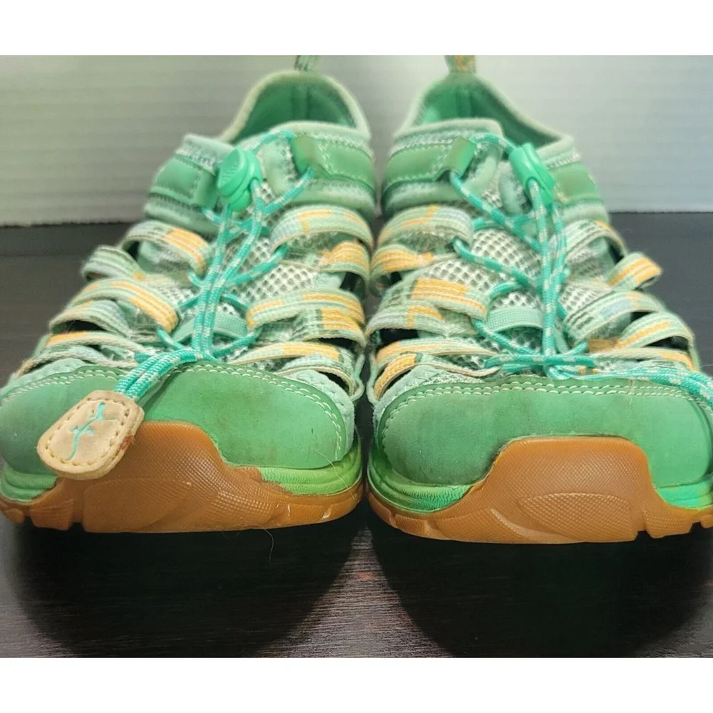 Chaco Outcross Mesh Comfort Slip On Water Shoes Kids Junior 5 Green Orange